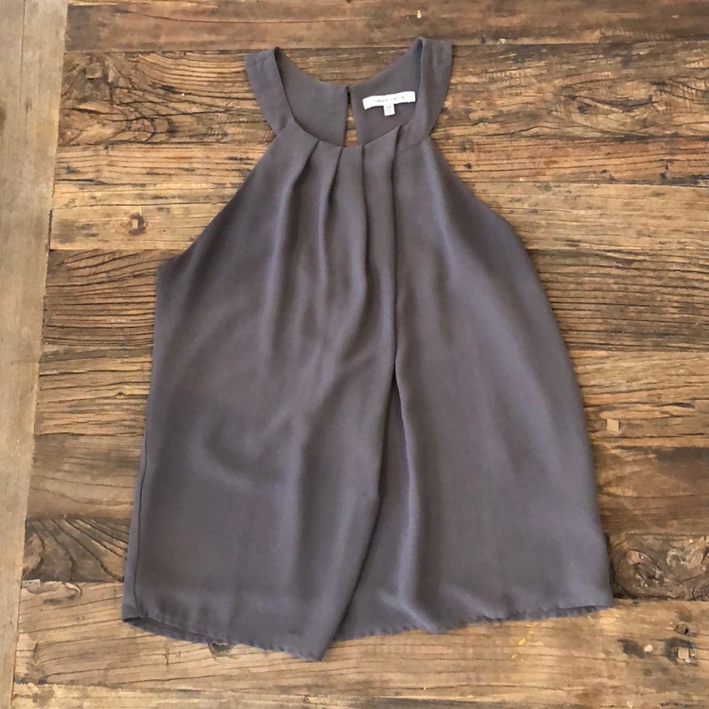 Dark Grey Pleated Blouse